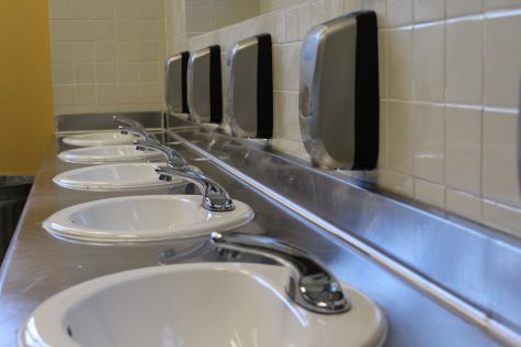 Some improvements to the restrooms included new soap dispensers and motion-sensitive sinks.