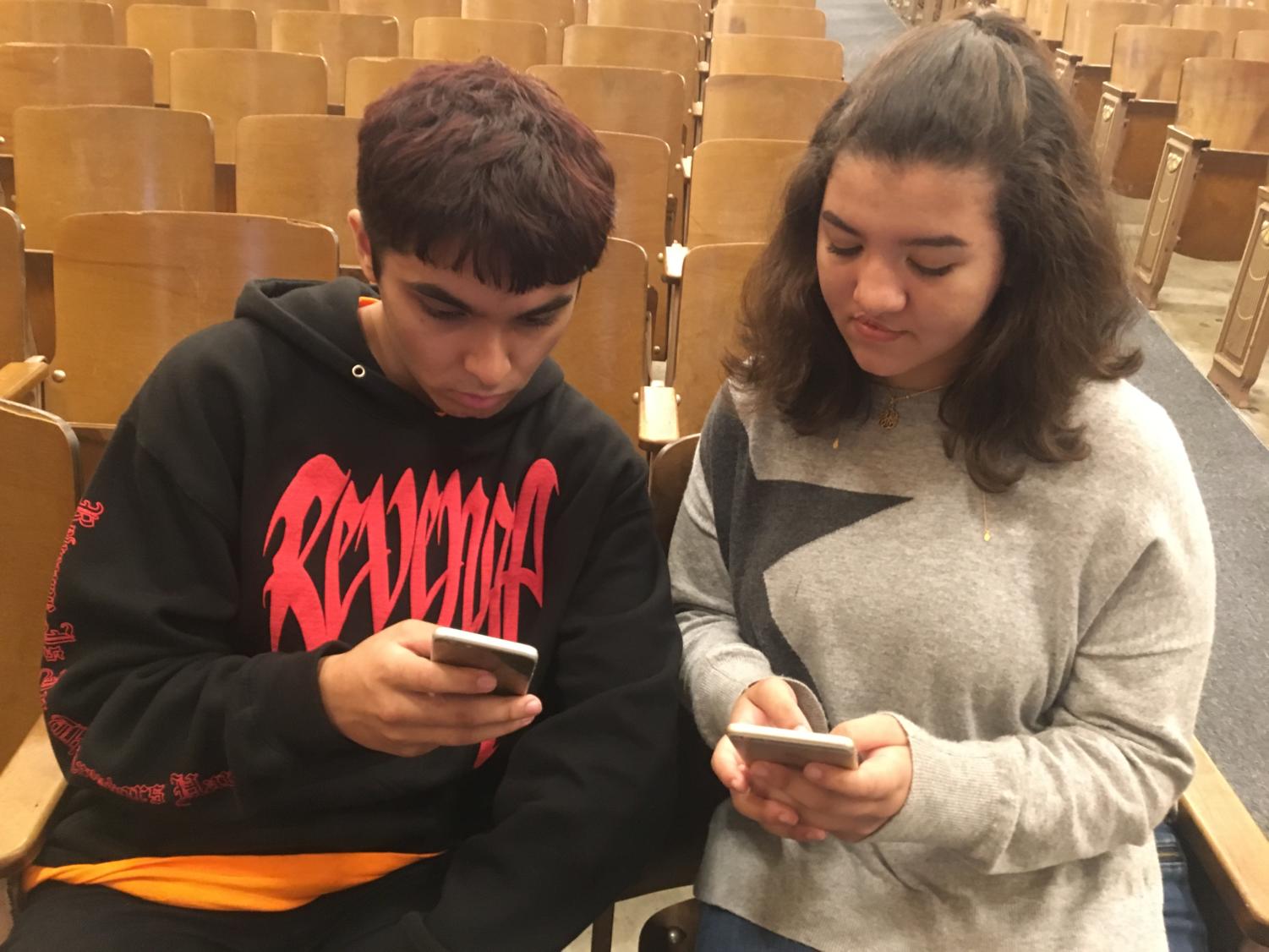 Vice President of M.S.A., junior Salma Abdulrahman and secretary, junior Muhsin Sheikh post pictures of Syrian Refugees on their Instagrams to raise awareness of the crisis and promote the acceptance of them in the United States. (photo by Aashna Farishta)