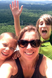 Stacey Mitchell and her sons Gus and Leaf enjoy a weekend hike at Petit Jean Mountain. (photo courtesy of Stacey Mitchell)