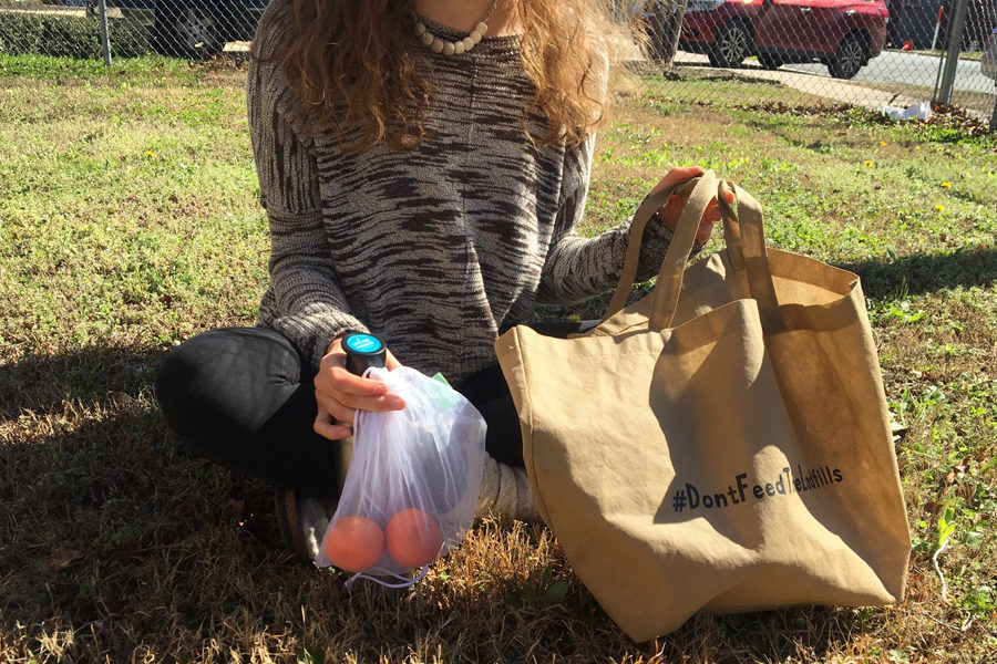 From walking into the grocery store with reusable bags and pulling out a smoothie in a glass jar with a metal straw during class, every action has the potential to make a positive impact on the earth. (Photo courtesy of Sydney Gastman)
