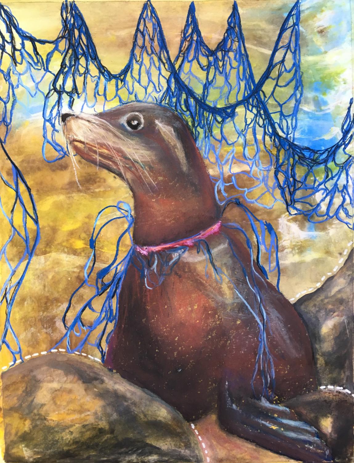 Marine Life Degradation Reflected in AP 2D Studio Art Portfolio