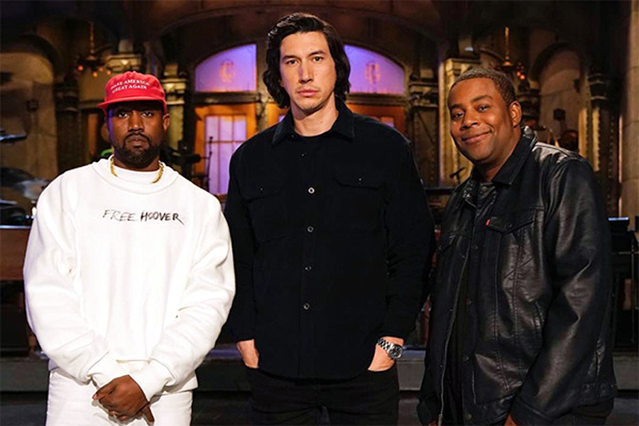 The season premiere was live in New York on Saturday, Sept. 29 and was hosted by actor Adam Driver with music guest Kanye West. (photo courtesy of SNL)