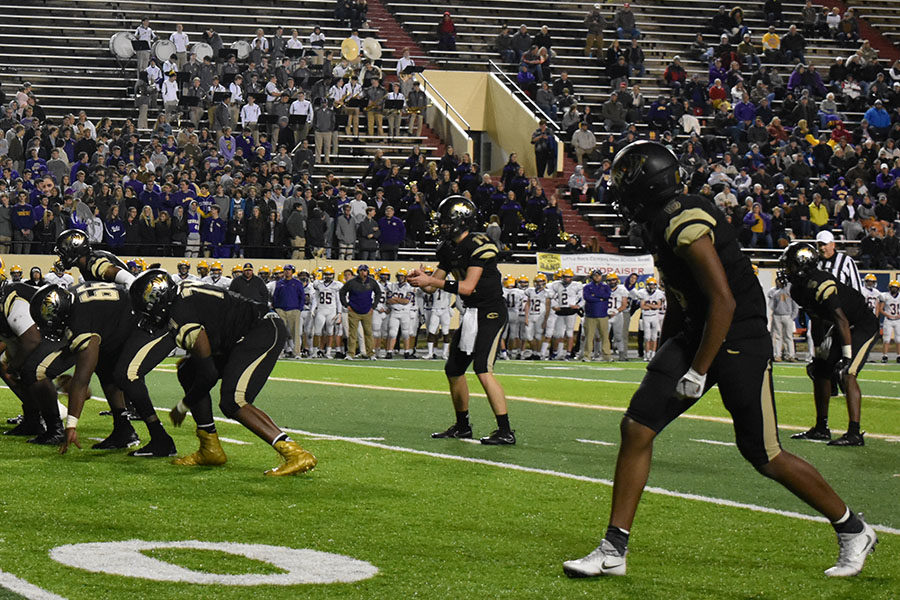 The beginning of the end> The Tigers look to score to open up the second half of the final game. (photo by Gage Maris)