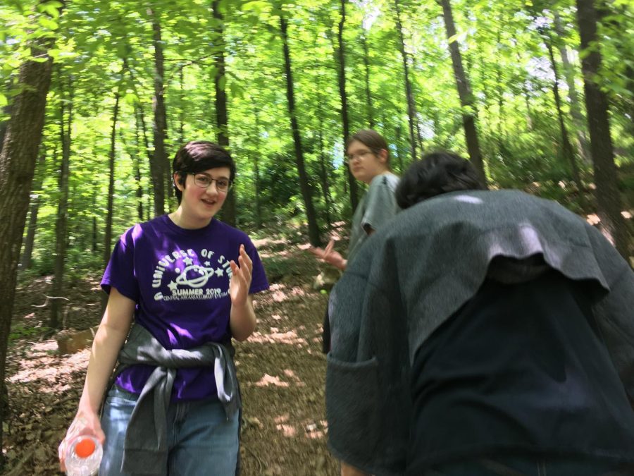 Sophomore El Lauster and his friends take a trail through Allsopp Park to stay fit and connected during the COVID crisis.