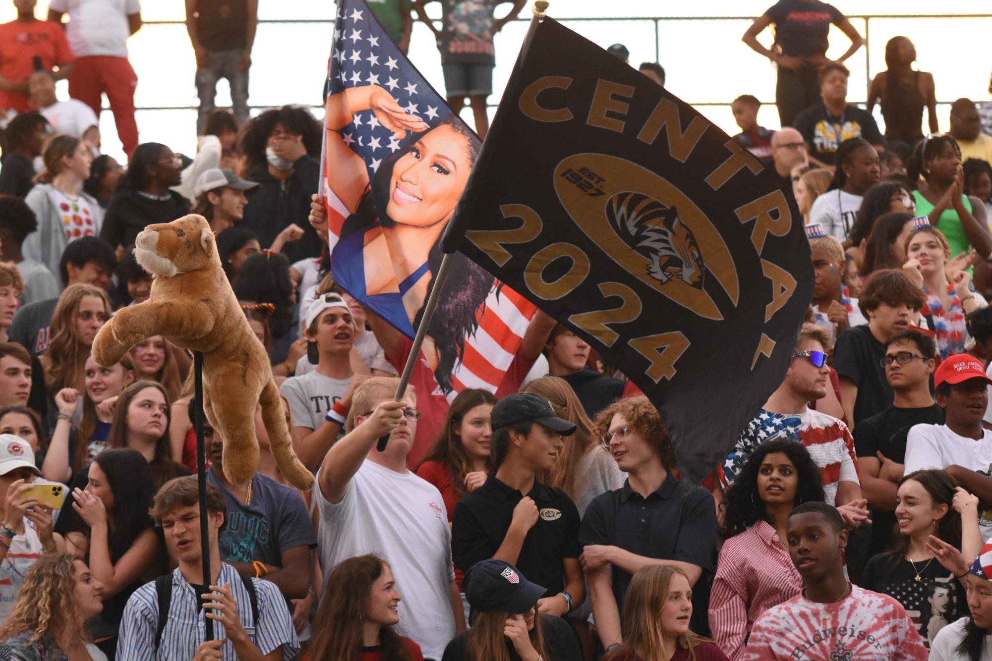 The schools student section brought flags to participate in the theme, USA for the Sept. 1 game. 