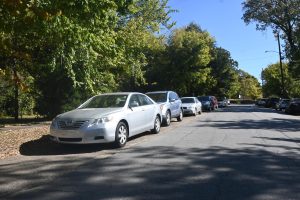 Students and teachers park outside of the lots because there is not enough parking spaces in the lots.