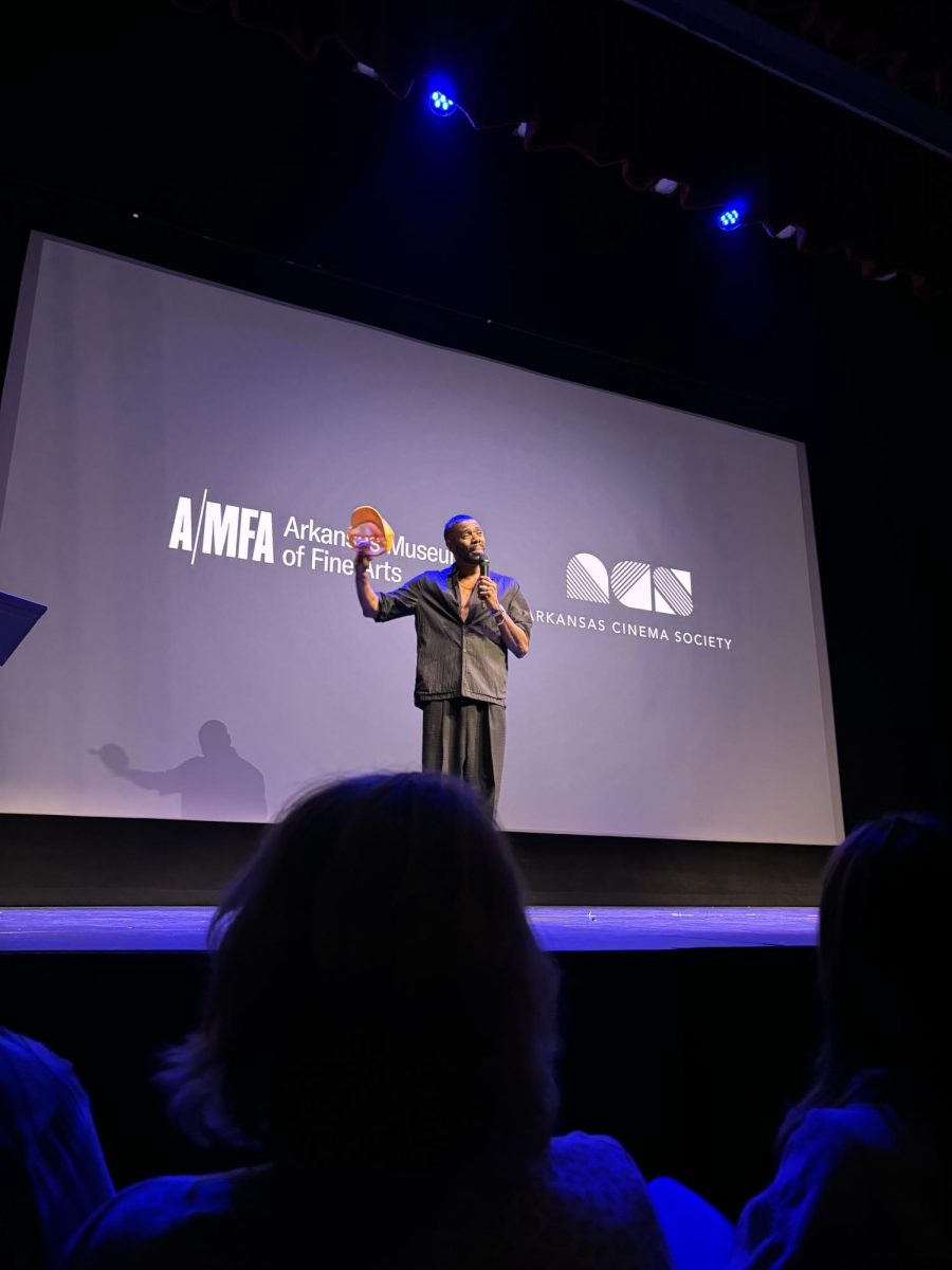 Colemon Domingo speaks at the Arkansas Film Festival hosted at the Arkansas Museum of Fine Arts. 