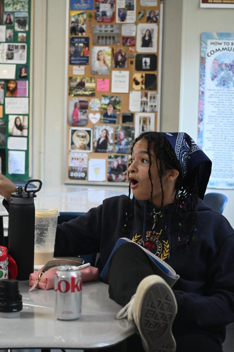 Engaging in classroom discussion Sept. 12, senior Lillie Parker adds her perspective on various themes and events in the news.