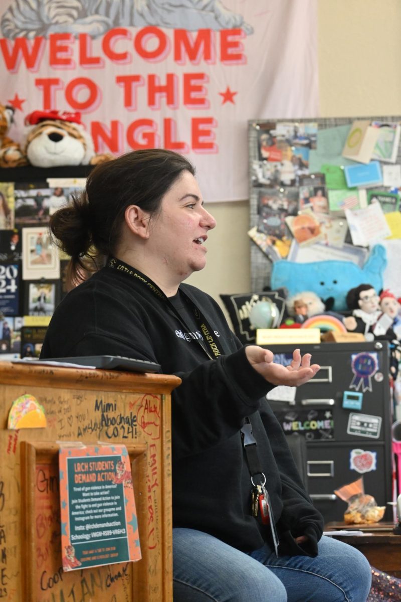 Alyce Zottoli, AP World History teacher, teaches her class the next lesson about the Mongols and their trade routes Oct. 30.