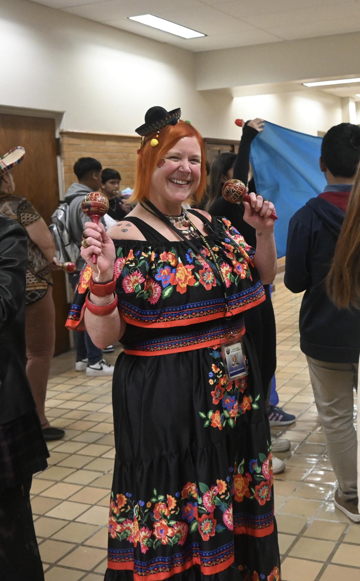 Amanda Sanchez celebrated Hispanic Heritage Month with the foreign languages' parade. As department chair, Sanchez helped plan and run the event Oct. 14, 2024.