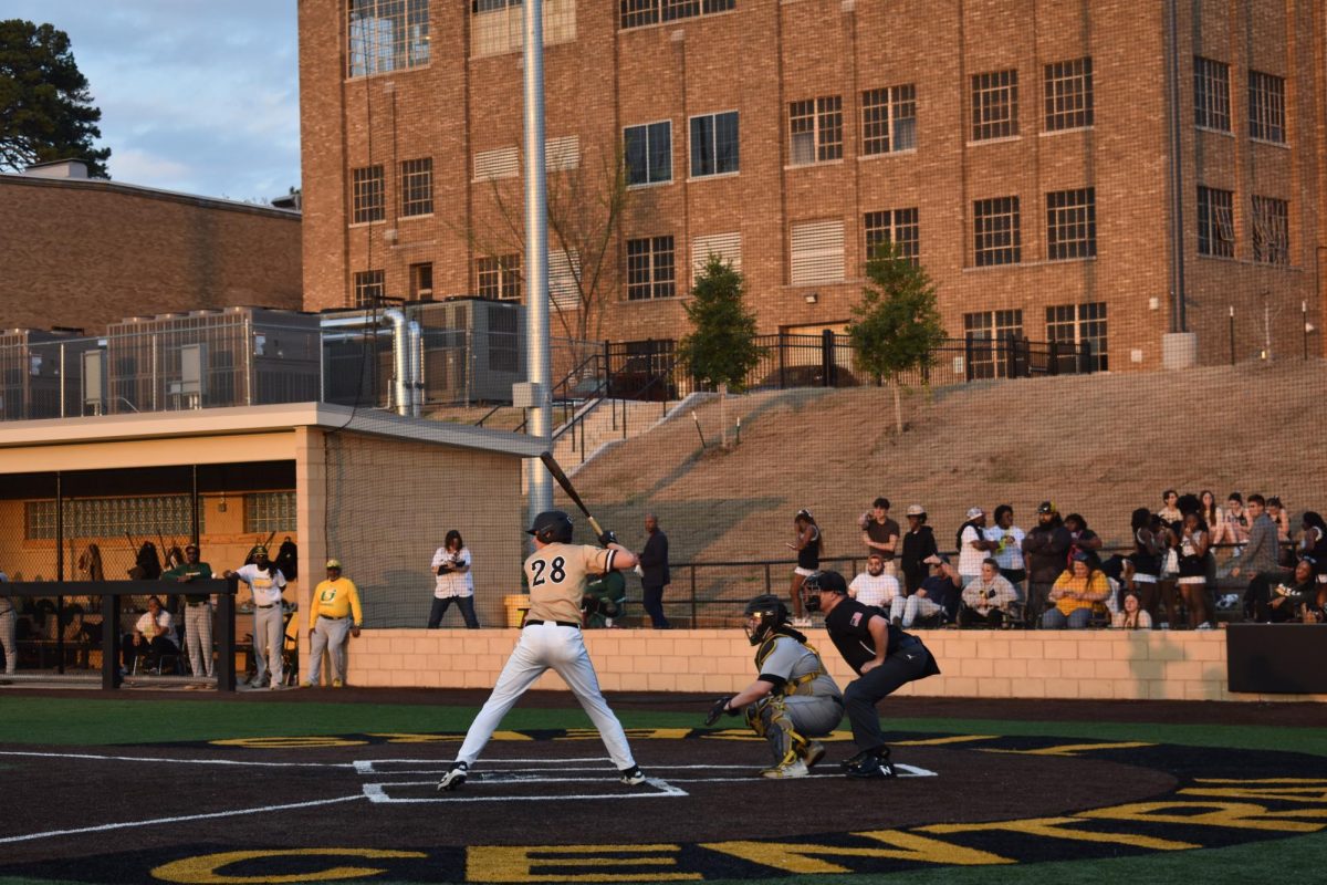 Senior Eli Angel prepares to bat during the third inning March 2.