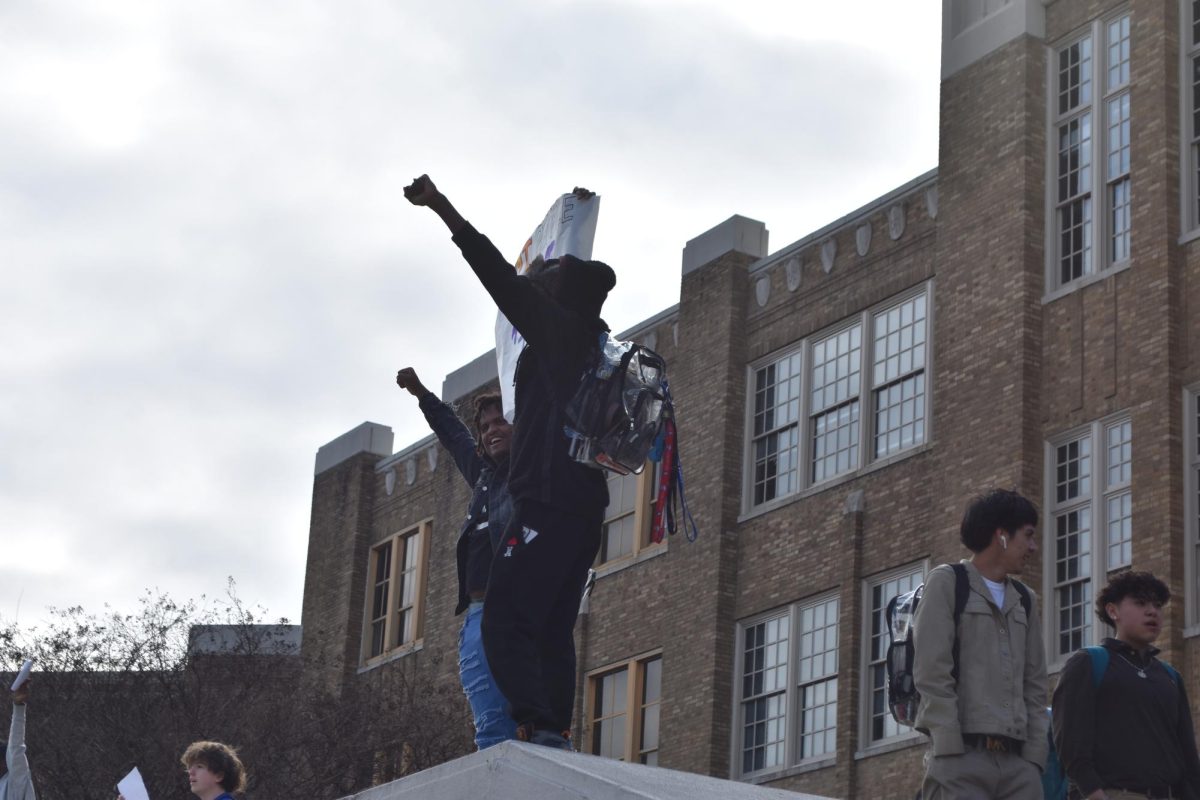During third block fire drills Feb. 4, students voiced their dissent on recent actions by Immigration and Customs Enforcement (ICE).